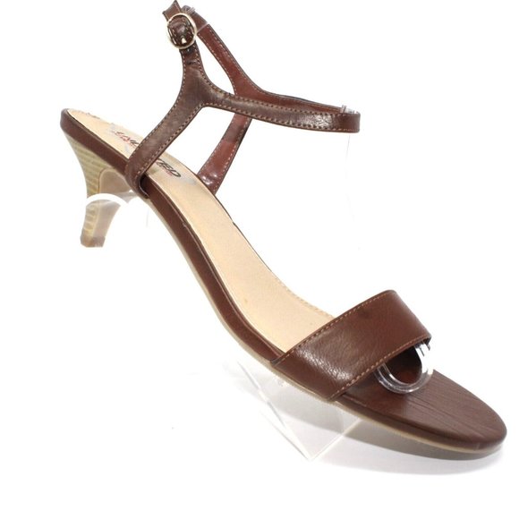 Unlisted by Kenneth Cole Womens Size 9.5M Kind Deed Luggage Brown Strappy Sandal - Picture 1 of 13